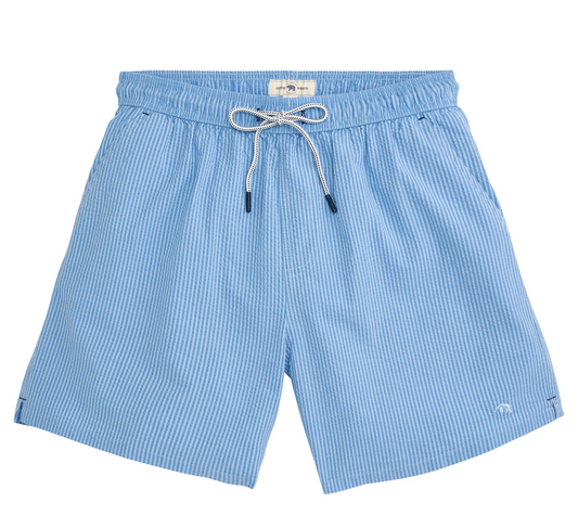 Coastal Seersucker Swim Trunk-Breeze