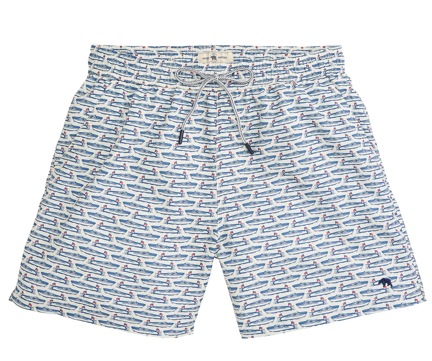 Float Your Boat Swim Trunk-White