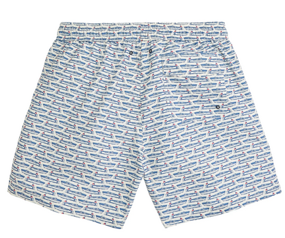 Float Your Boat Swim Trunk-White