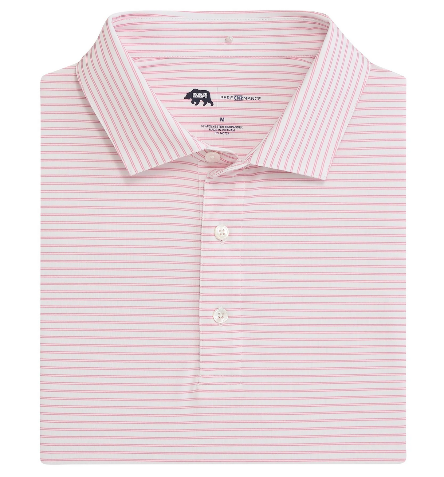 Wake Stripe Performance Polo-Sea Pink