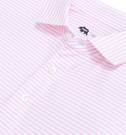 Wake Stripe Performance Polo-Sea Pink