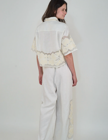 Short Shirt Wild Flower White