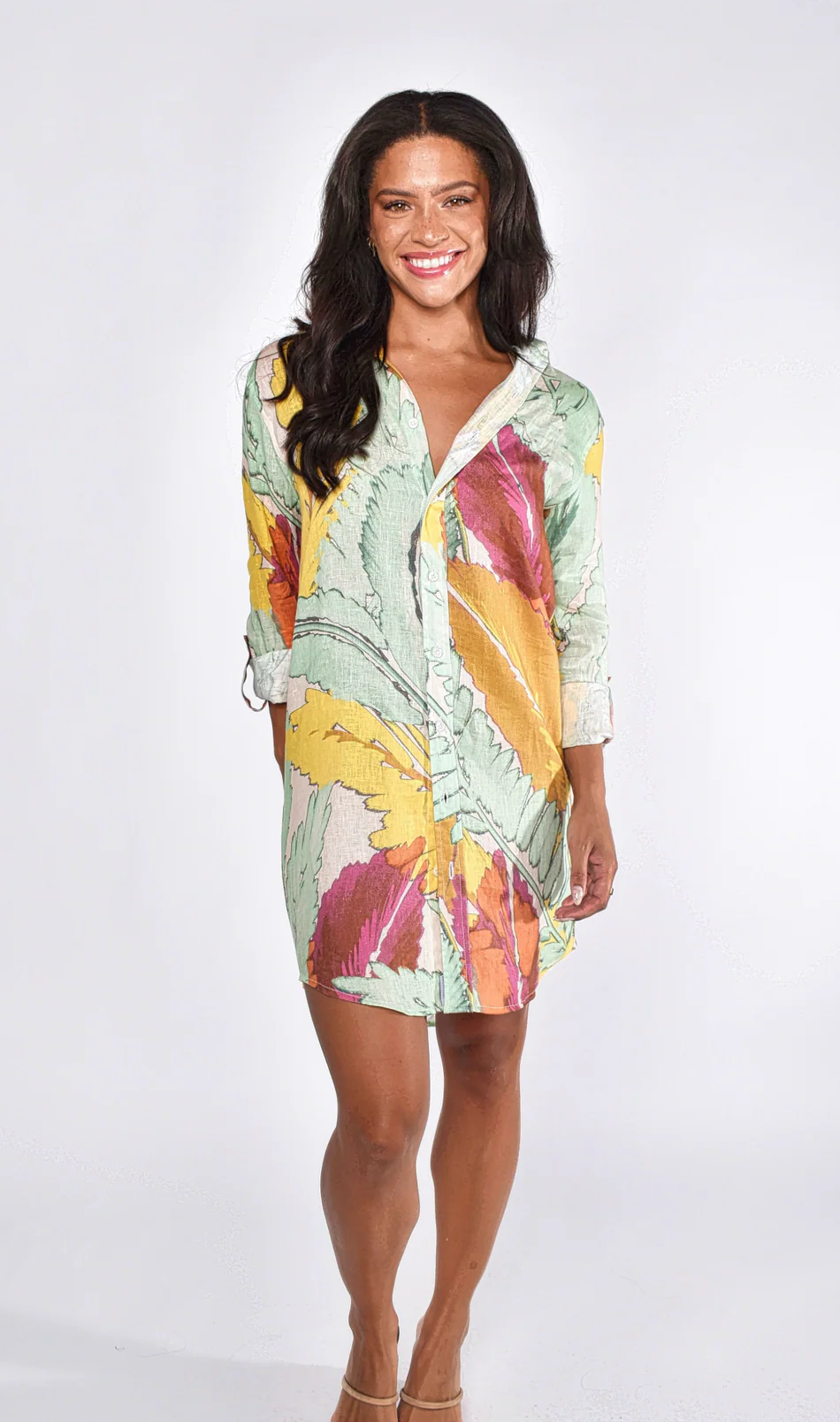 Yellow and Green Girlfriend Mini Dress