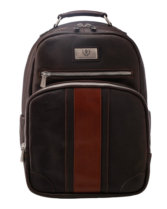 Rudyard Saddle Leather Globe Trotter Backpack in Chocolate