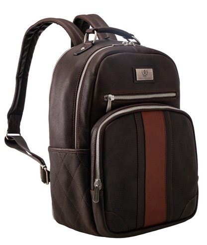 Rudyard Saddle Leather Globe Trotter Backpack in Chocolate
