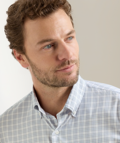 Douglas Crown Lite Cotton-Stretch Sport Shirt in Gale Grey