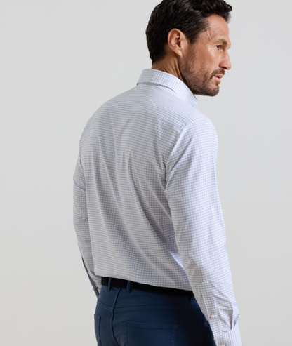 Rommel Performance Twill Sport Shirt in Cloudy Blue