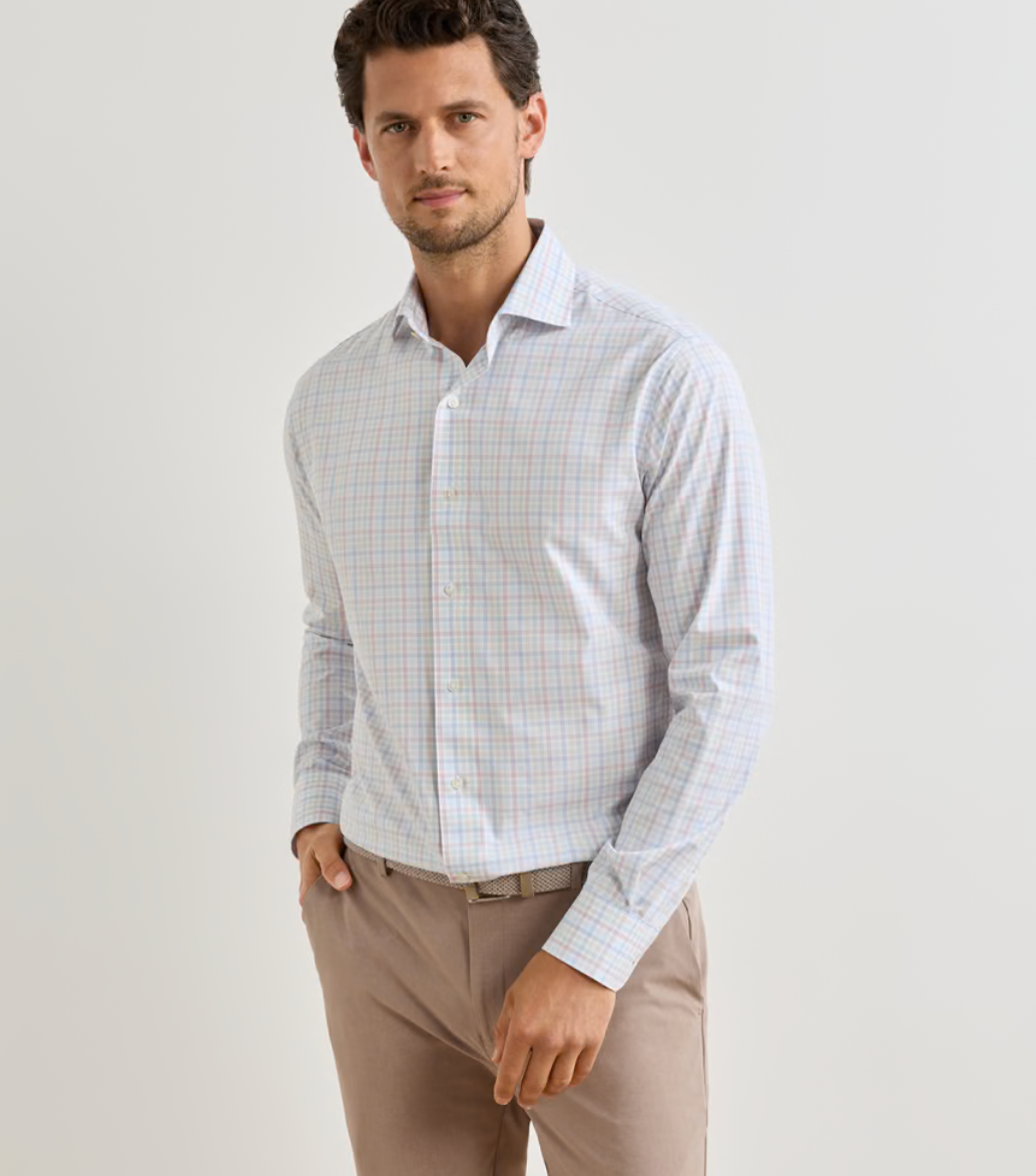 Basin Performance Poplin Sport Shirt in Multi