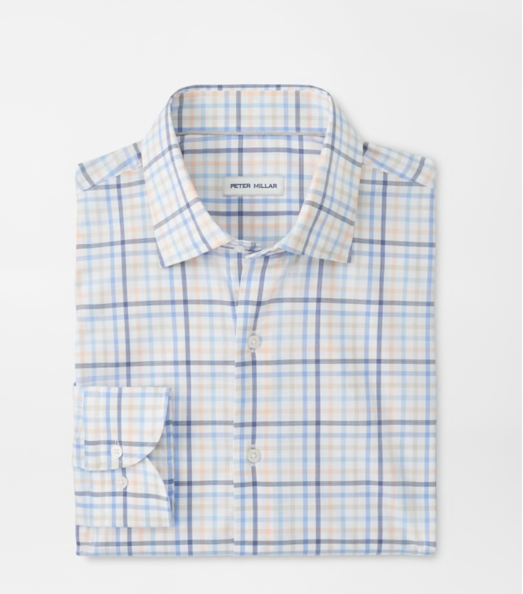 Warren Crown Lite Cotton-Stretch Sport Shirt in Navy