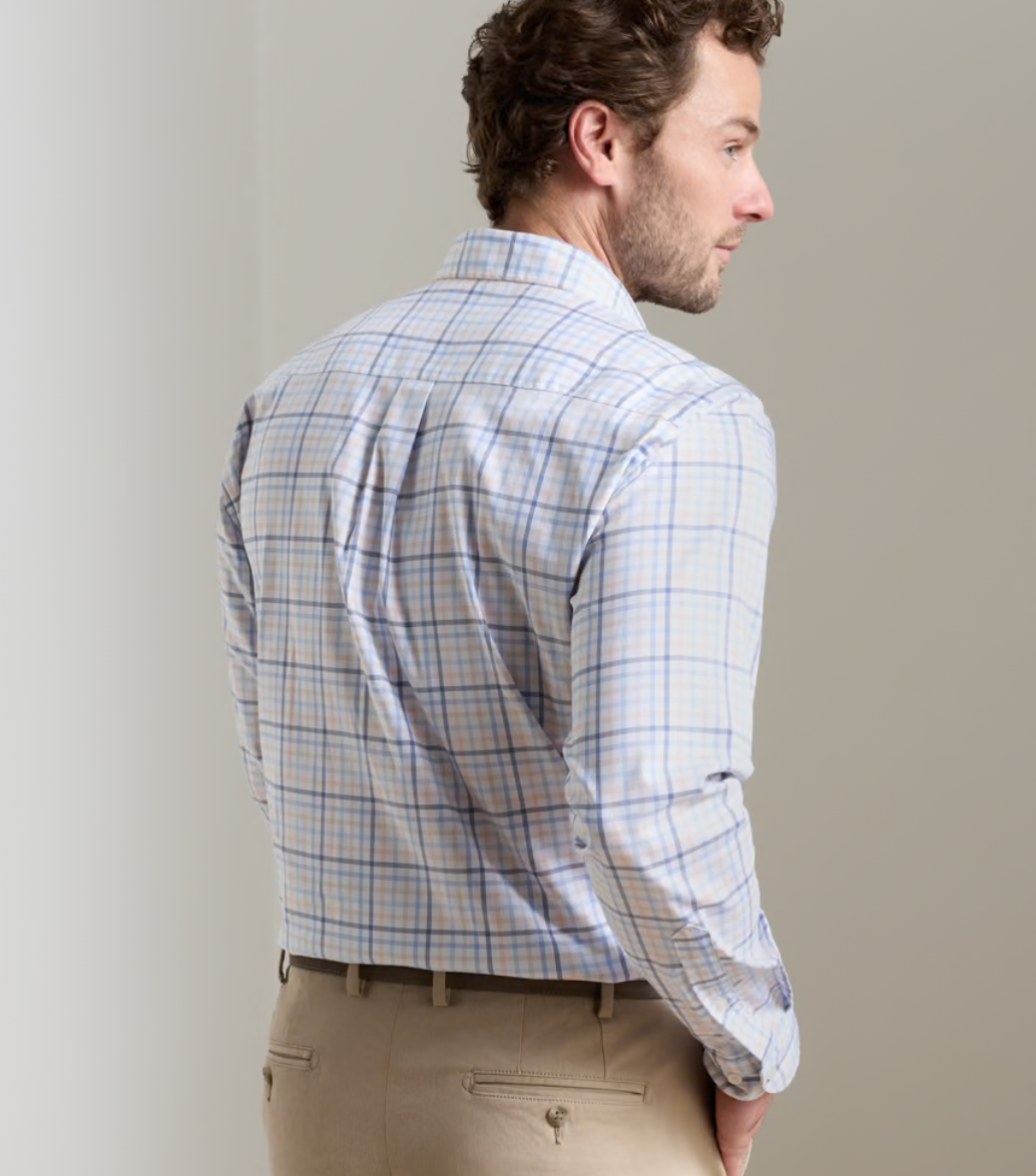 Warren Crown Lite Cotton-Stretch Sport Shirt in Navy