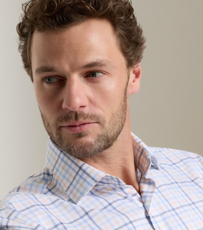 Warren Crown Lite Cotton-Stretch Sport Shirt in Navy