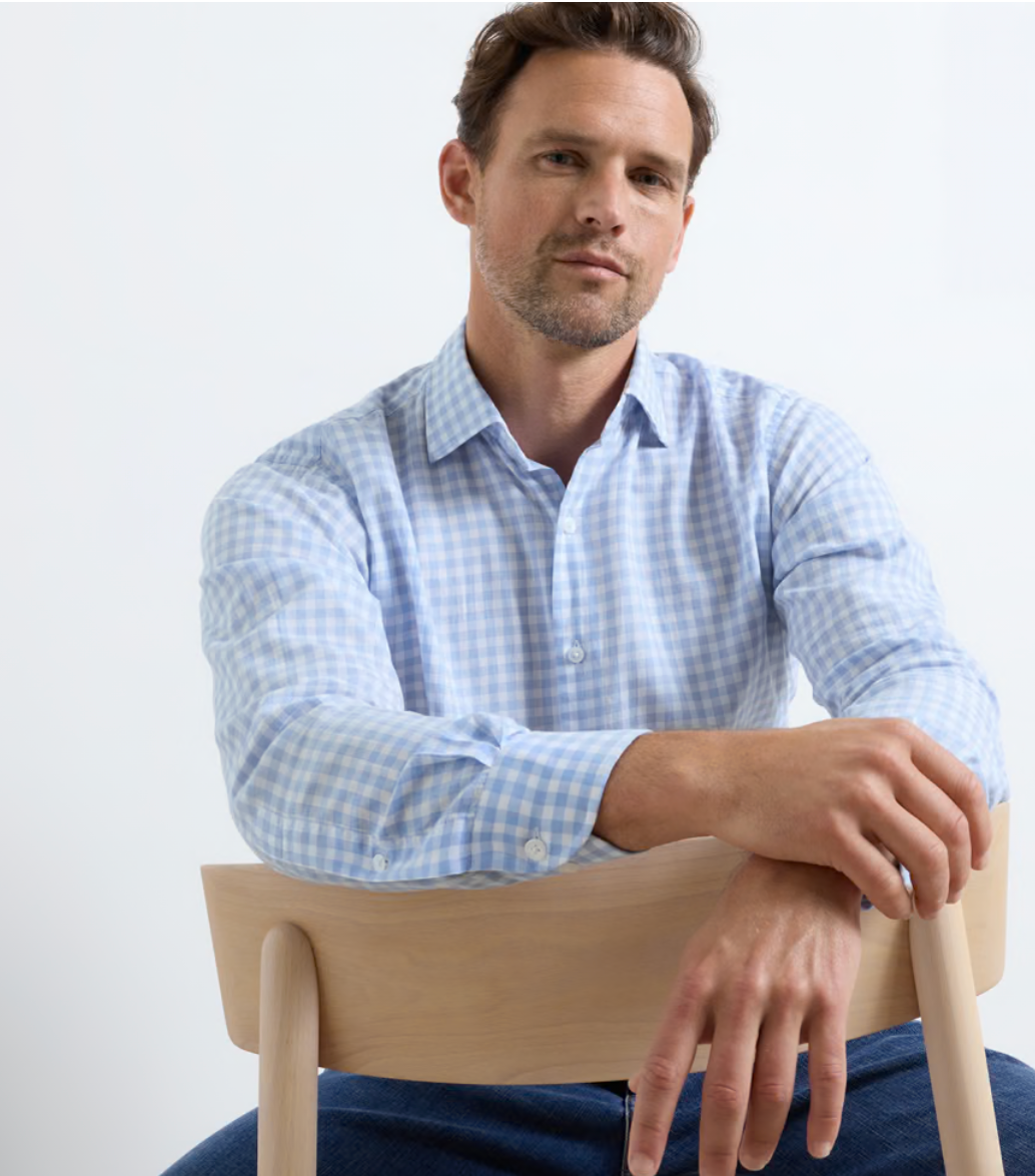 Breeze Cotton Lyocell Sport Shirt in Bluebird