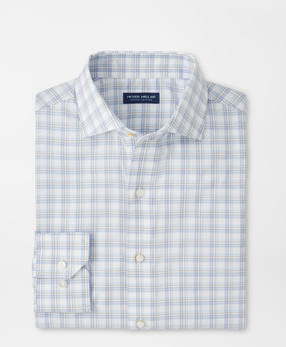 Bechtle Performance Poplin Sport Shirt in Iris Mist
