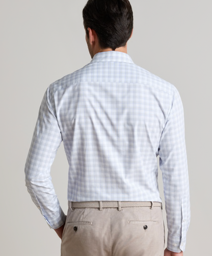 Bechtle Performance Poplin Sport Shirt in Iris Mist