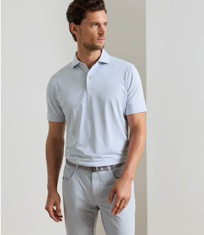 Echo Performance Jersey Polo in White/Gale Grey
