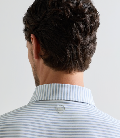 Echo Performance Jersey Polo in White/Gale Grey