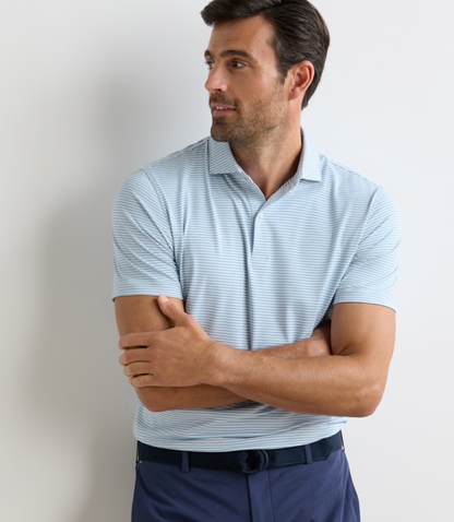 Ensemble Performance Jersey Polo in White/Light Willow