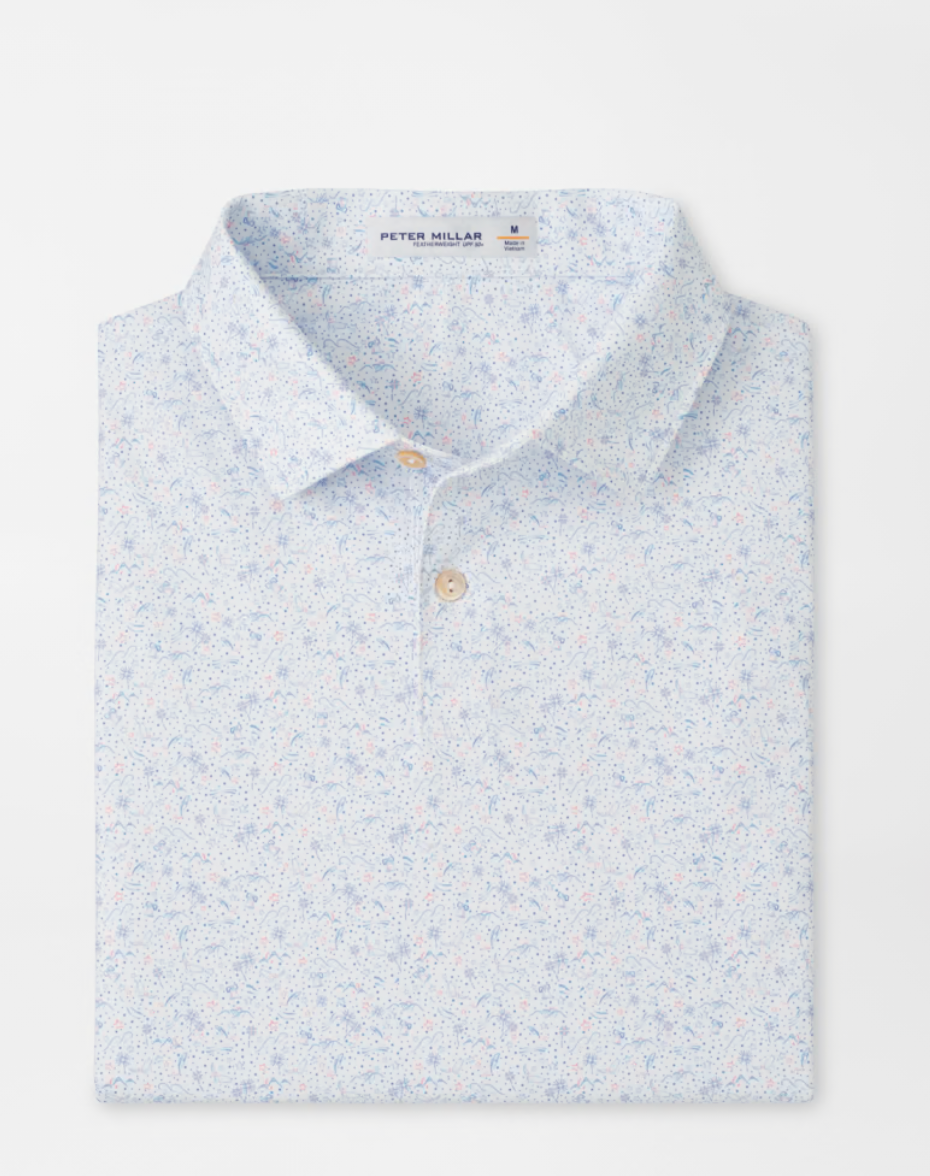 Featherweight Land of The Free Performance Polo in White
