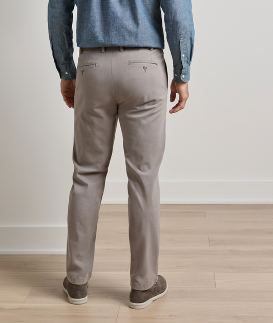 Signature Sateen Flat Front Trouser in Gale Grey