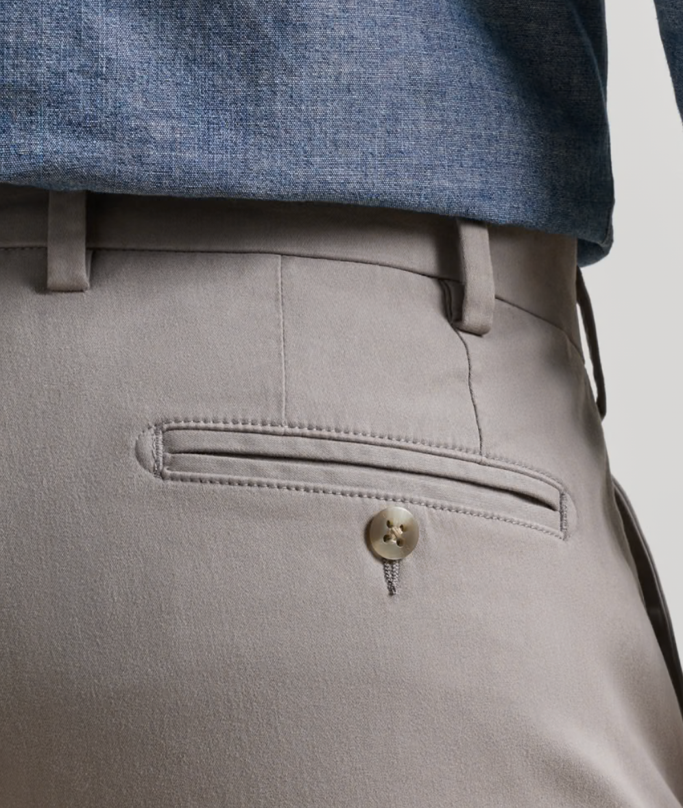 Signature Sateen Flat Front Trouser in Gale Grey