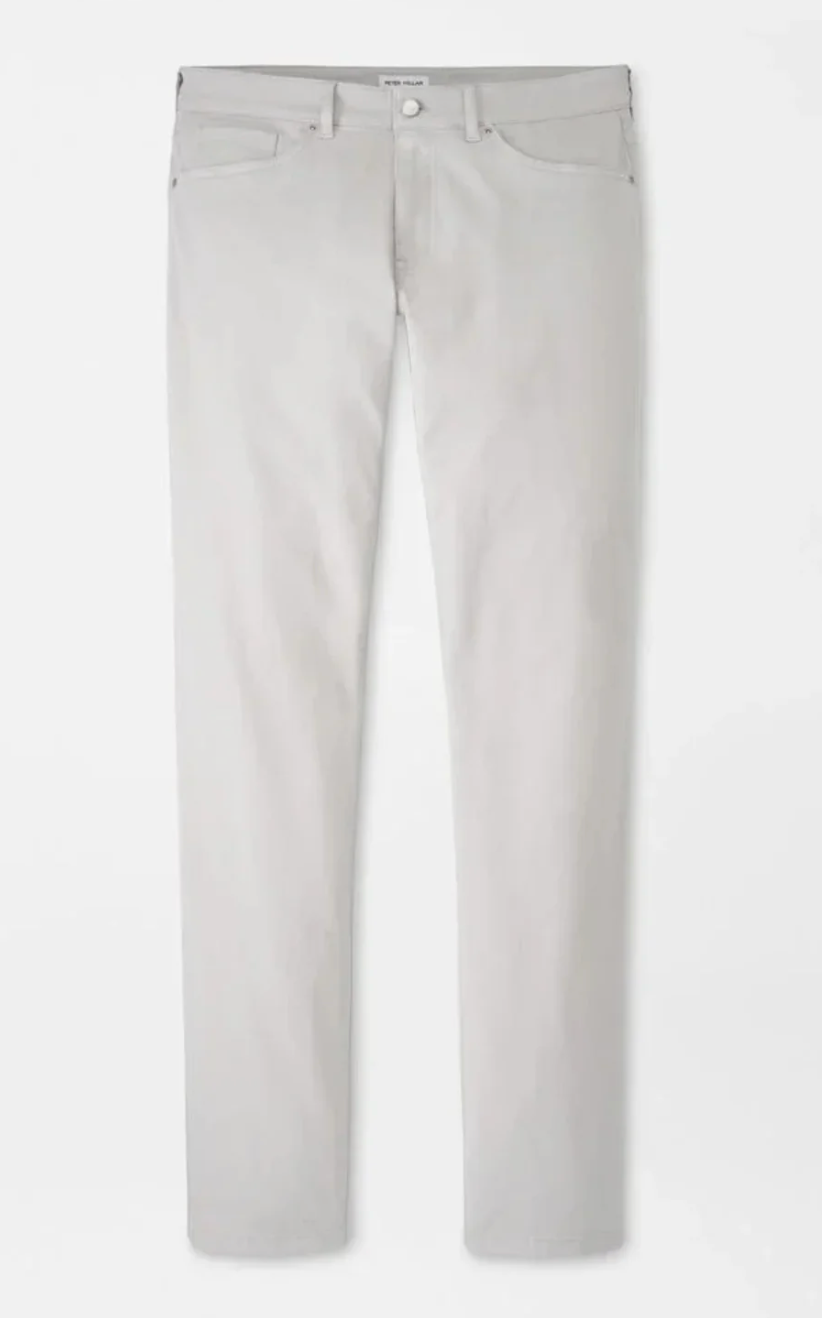 Signature Sateen Flat Front Trouser in Light Grey