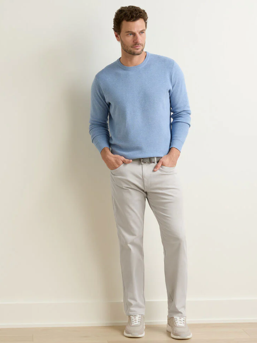 Signature Sateen Flat Front Trouser in Light Grey