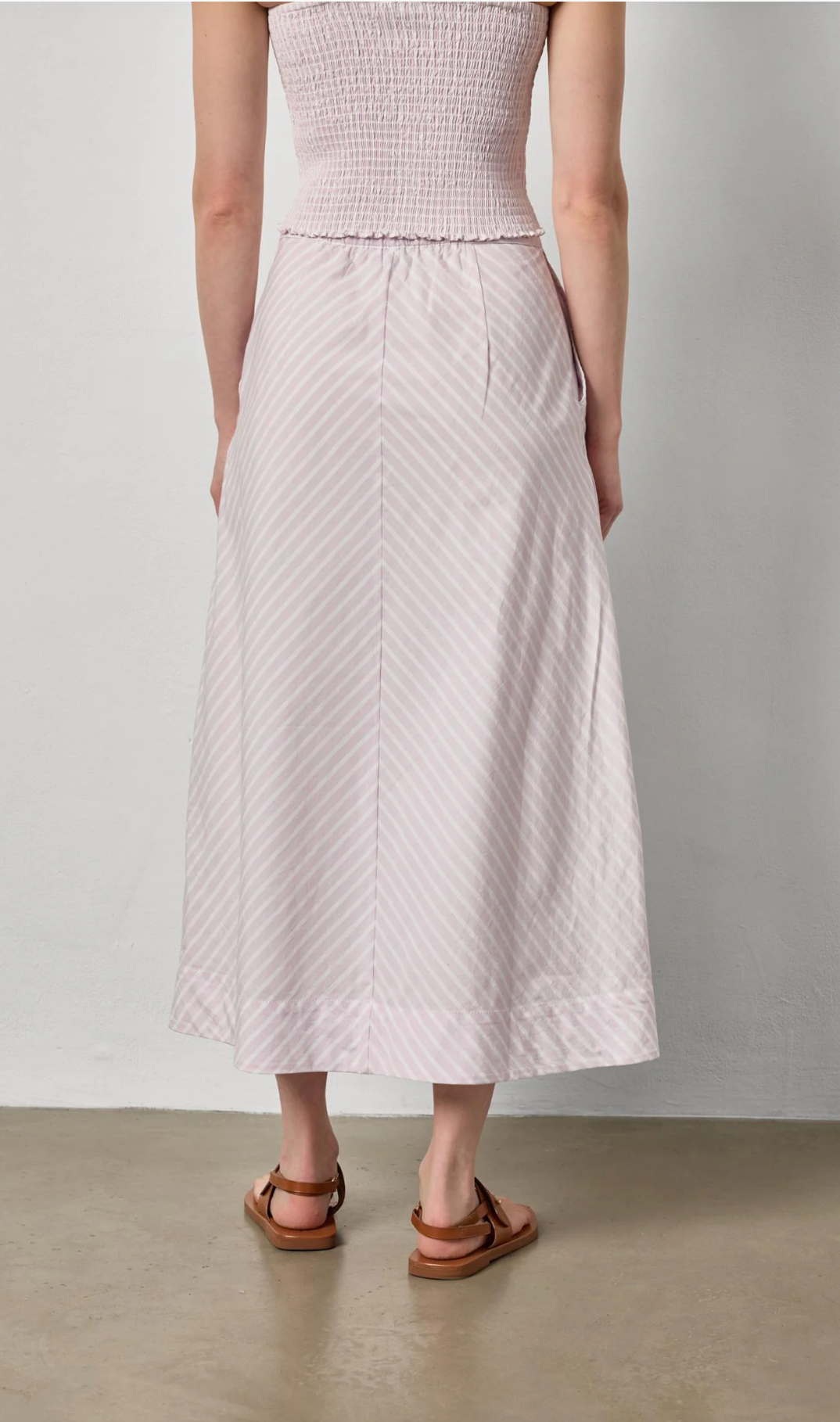Stripe Maxi Skirt in Lavender Stripe