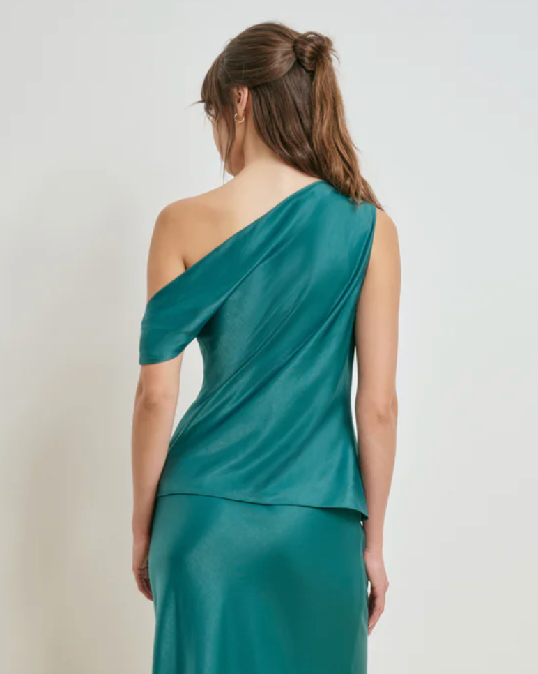 The Side Note Top in Emerald