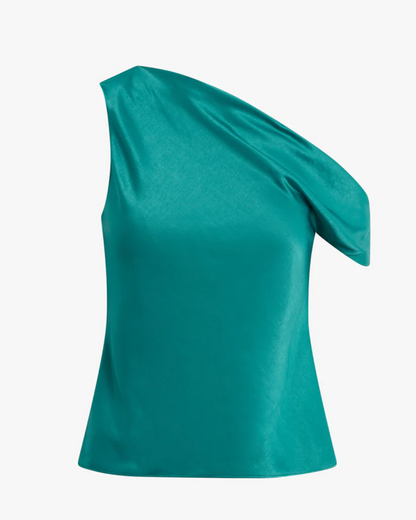 The Side Note Top in Emerald