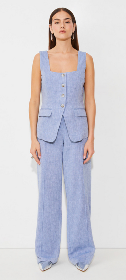 Suncoo Joana Cotton Linen Wide Leg Pants