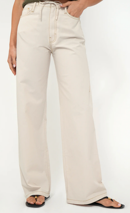 Oliver Wide Leg Drawstring Pull Up Pant