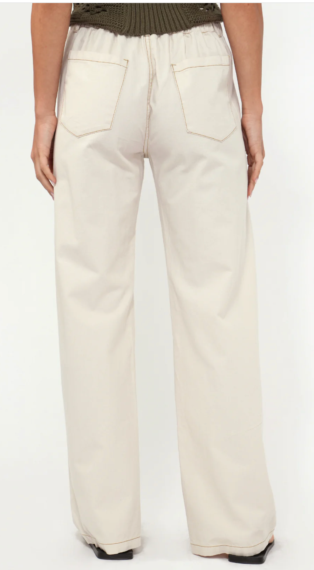 Oliver Wide Leg Drawstring Pull Up Pant