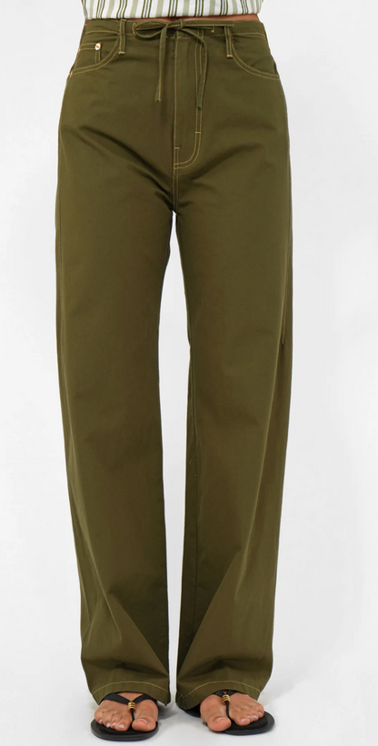 Oliver Wide Leg Drawstring Pull Up Pant