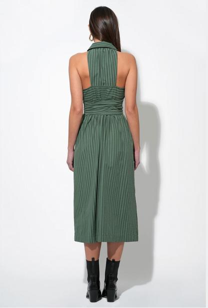 Rosa Flutter Halter Collared Dress