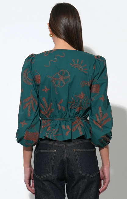 Nessa Smocked Waist Puff Sleeve Blouse