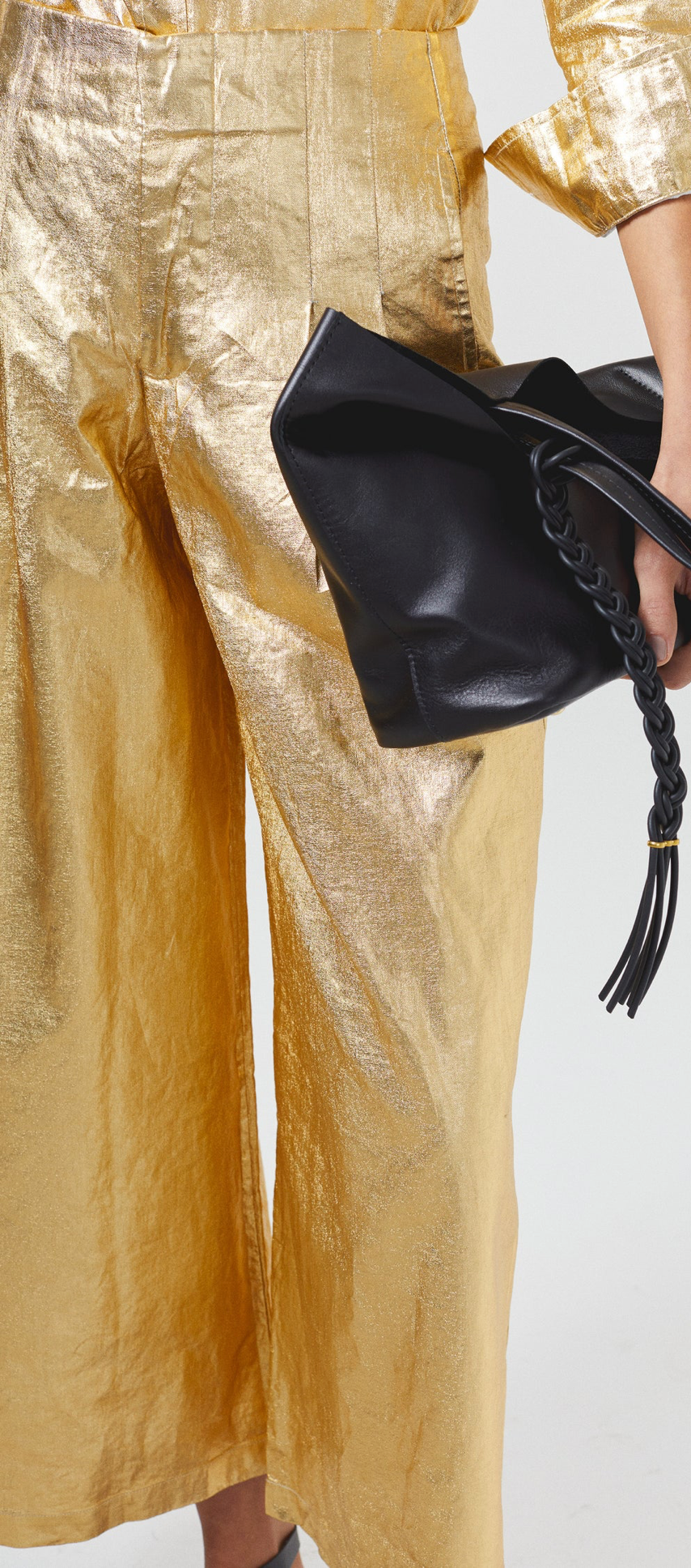Culotte Metallic Linen Pants