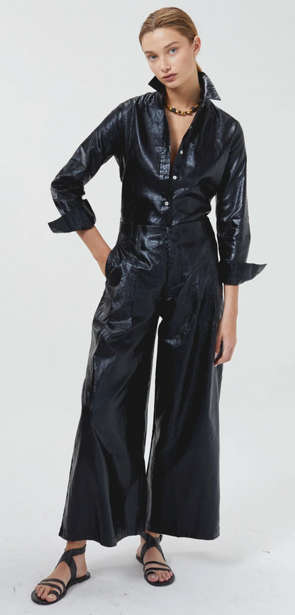 Culotte Metallic Linen Pants