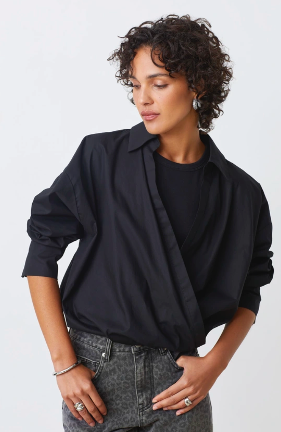 Lenzo-Organic Cotton Wrap Blouse