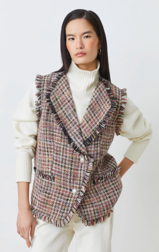 Divy-Sleeveless Tweed Vest
