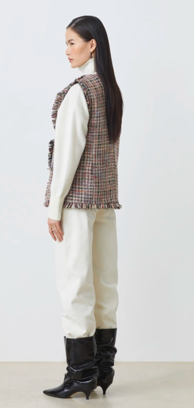 Divy-Sleeveless Tweed Vest