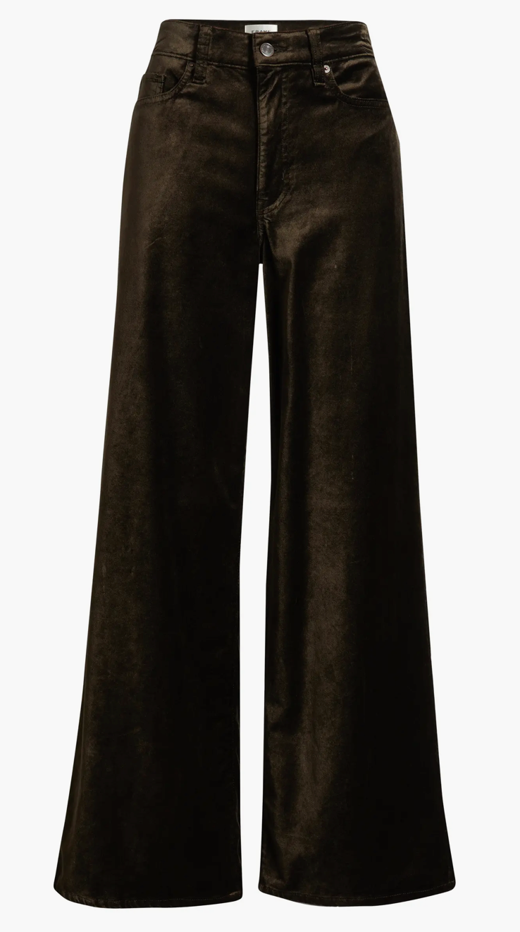 Le Slim Palazzo Velveteen Pants