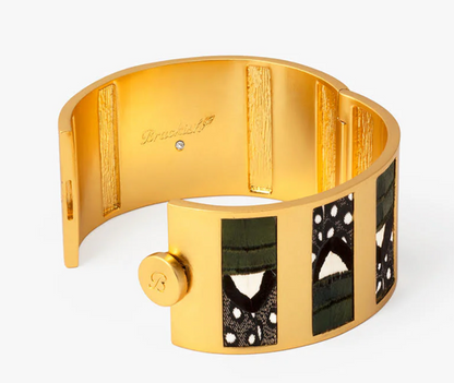 Sage Striped Hinge Cuff