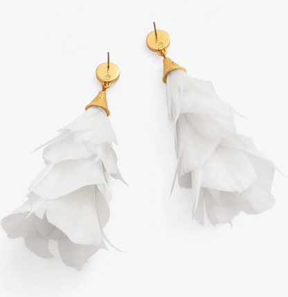 Jane Dangling Feather Earrings