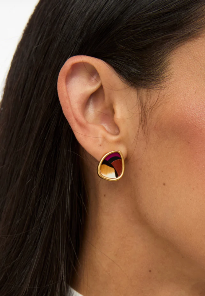 Violet Organic Stud Earring