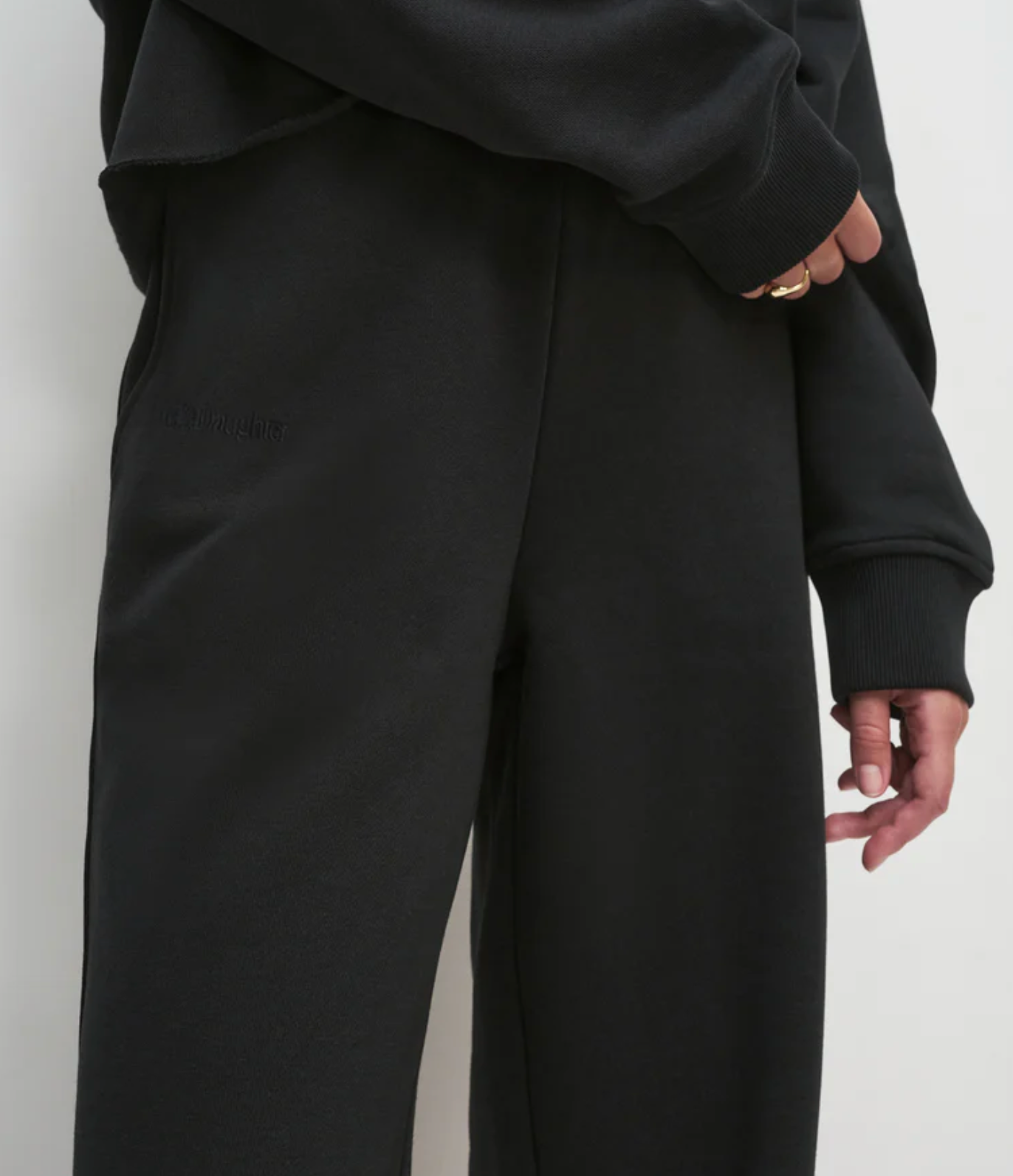 Emb Wide Leg Sweat Pant