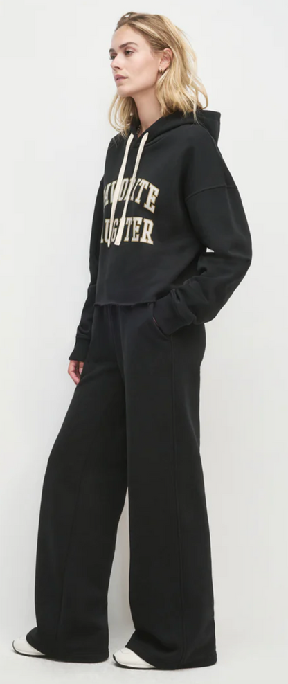 Emb Wide Leg Sweat Pant