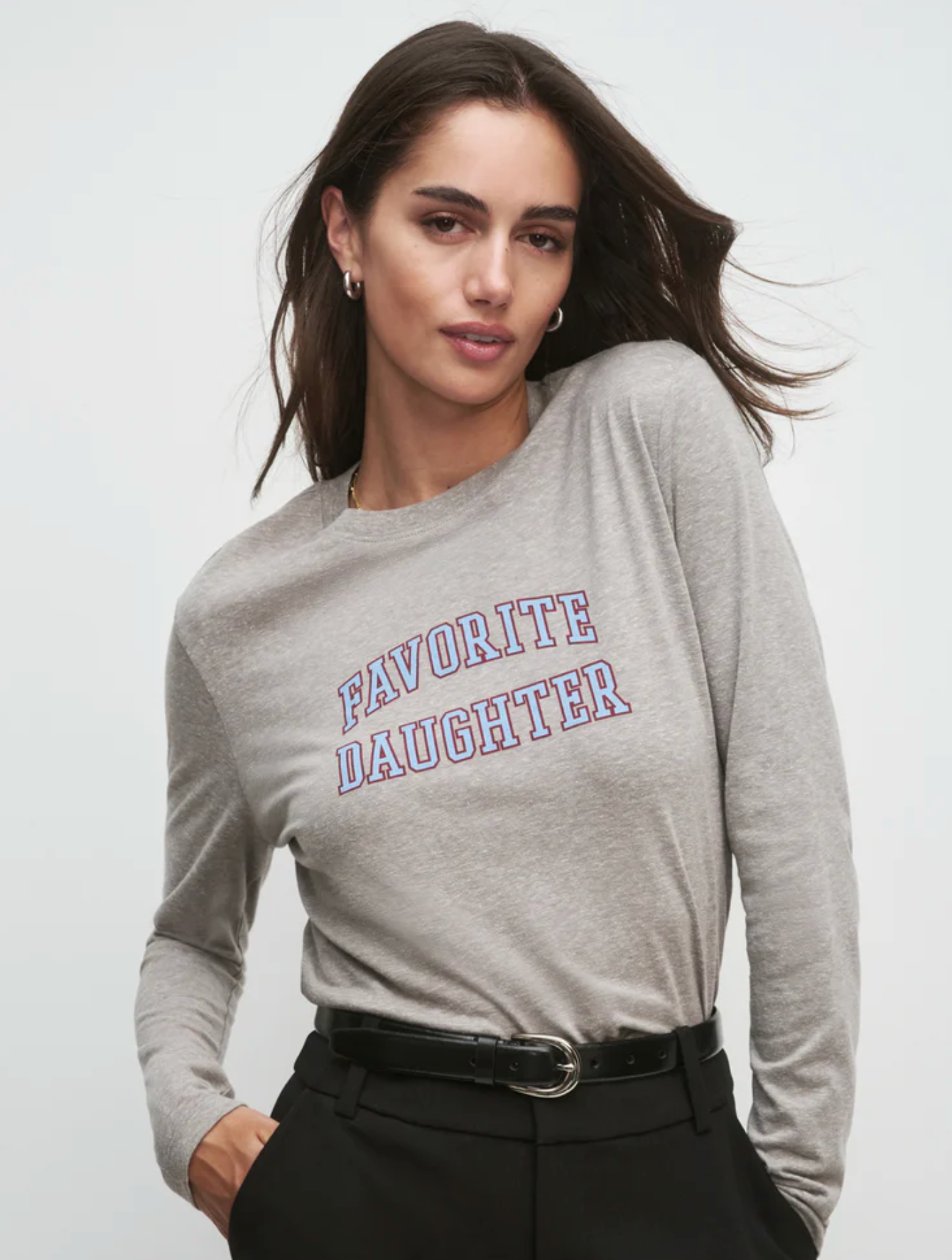 Cropped Collegiate Longsleeve Tee