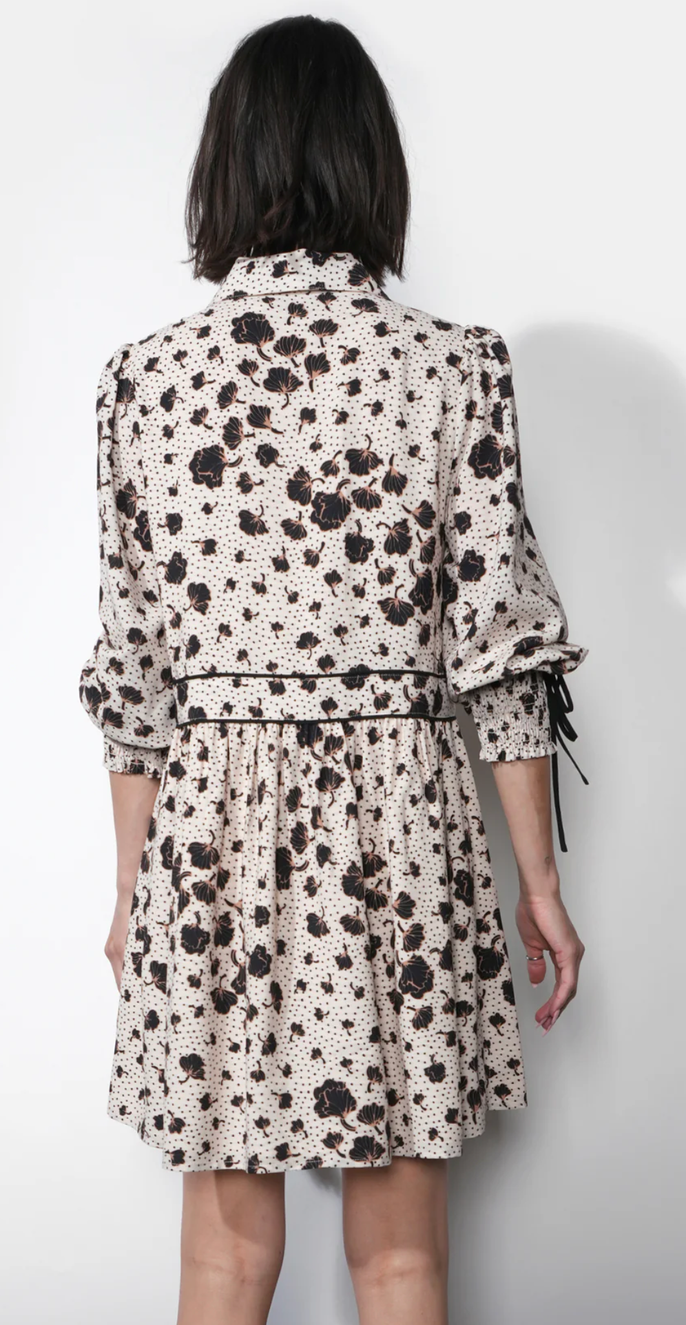 Elsa Button Down Mini With Piping