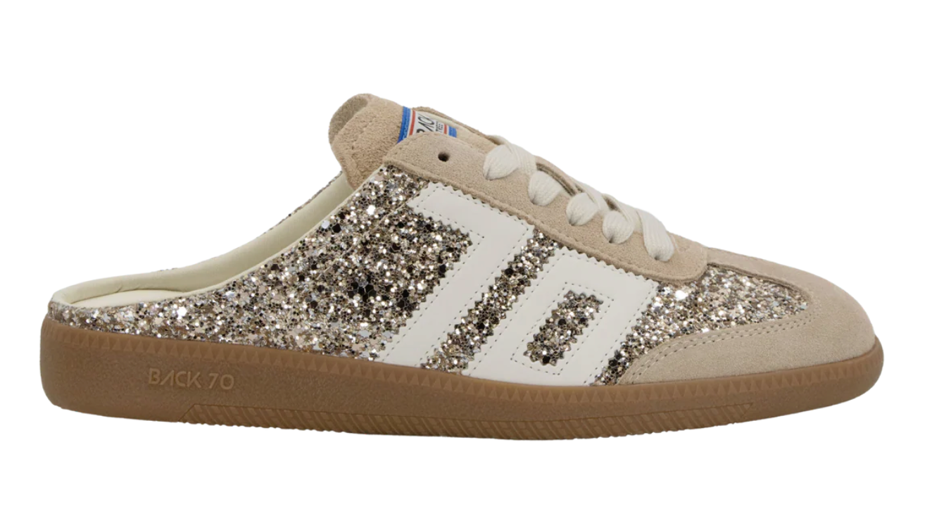 Easter in Glitter Gold Backless Sneakers