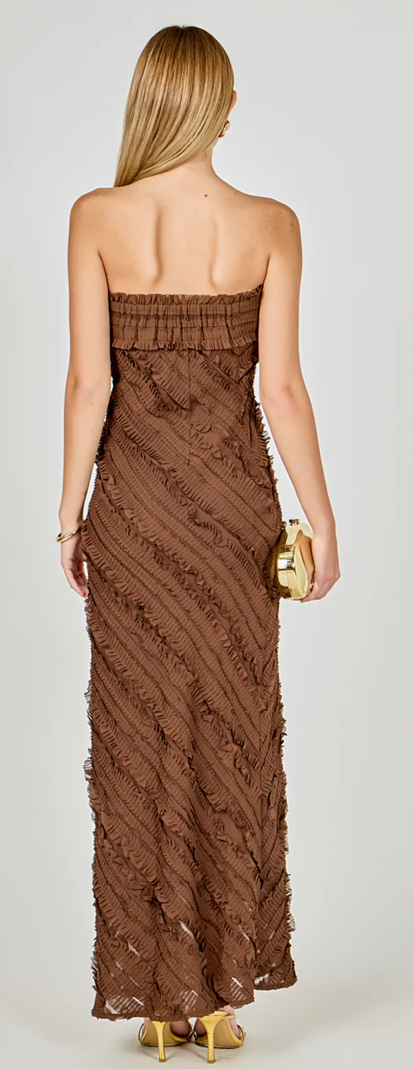 Strapless Ruffled Maxi